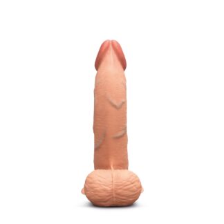 b-Vibe Slipskin Realistic Silicone Dildo - 8" Curvy Mocha