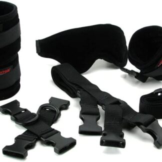 Liberator Bed Buckler Tether and Cuff Restraint Kit Black Microfiber