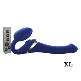 Multi Orgasm Bendable Strap-On - XL - Night Blue