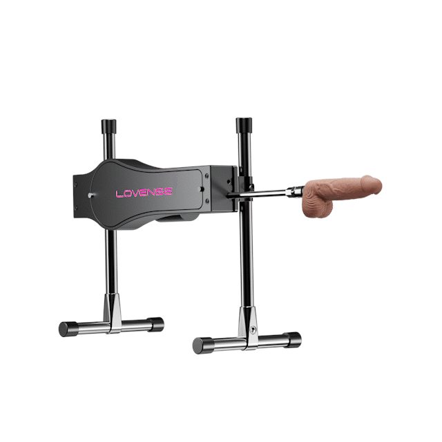 Lovense Sex Machine, a full-size dual-ended thrusting frame on a steel base